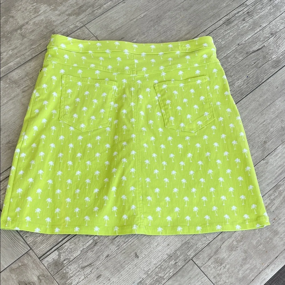 hearts of palm Neon Lime Palm-Print A-Line Skirt - Picture 2 of 5